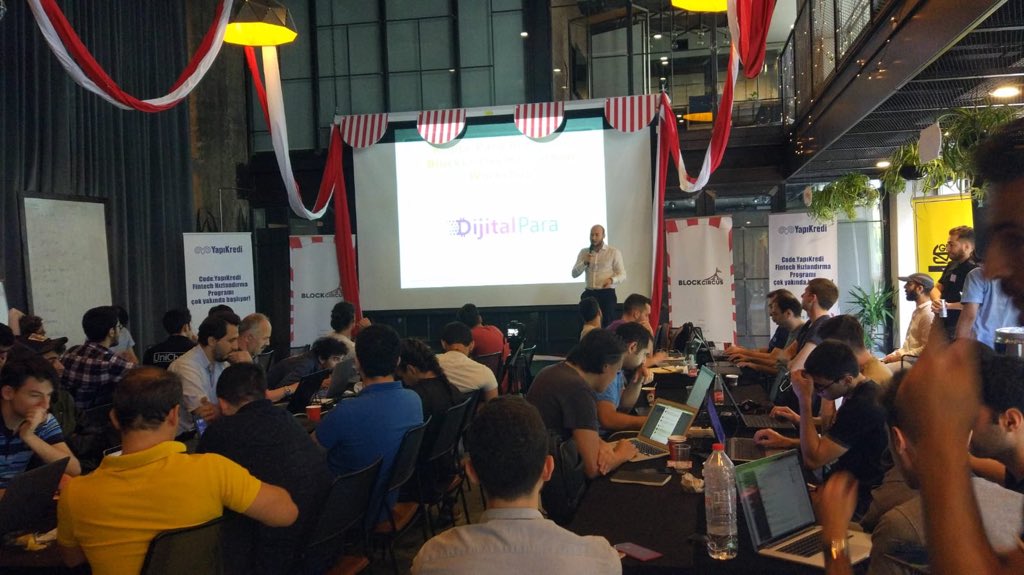 InvestIn_German's tweet photo. Türkiye’nin ilk Blockchain Hackathonu olan BlockCircus’a Kurucumuz Ali Sermet Taşdöğen “KriptoPara Borsaları” başlıklı bir eğitim sunumu ile katkı sağladı... #blockchain #blockcircus #dijitalpara https://t.co/rORCPfrd7n
