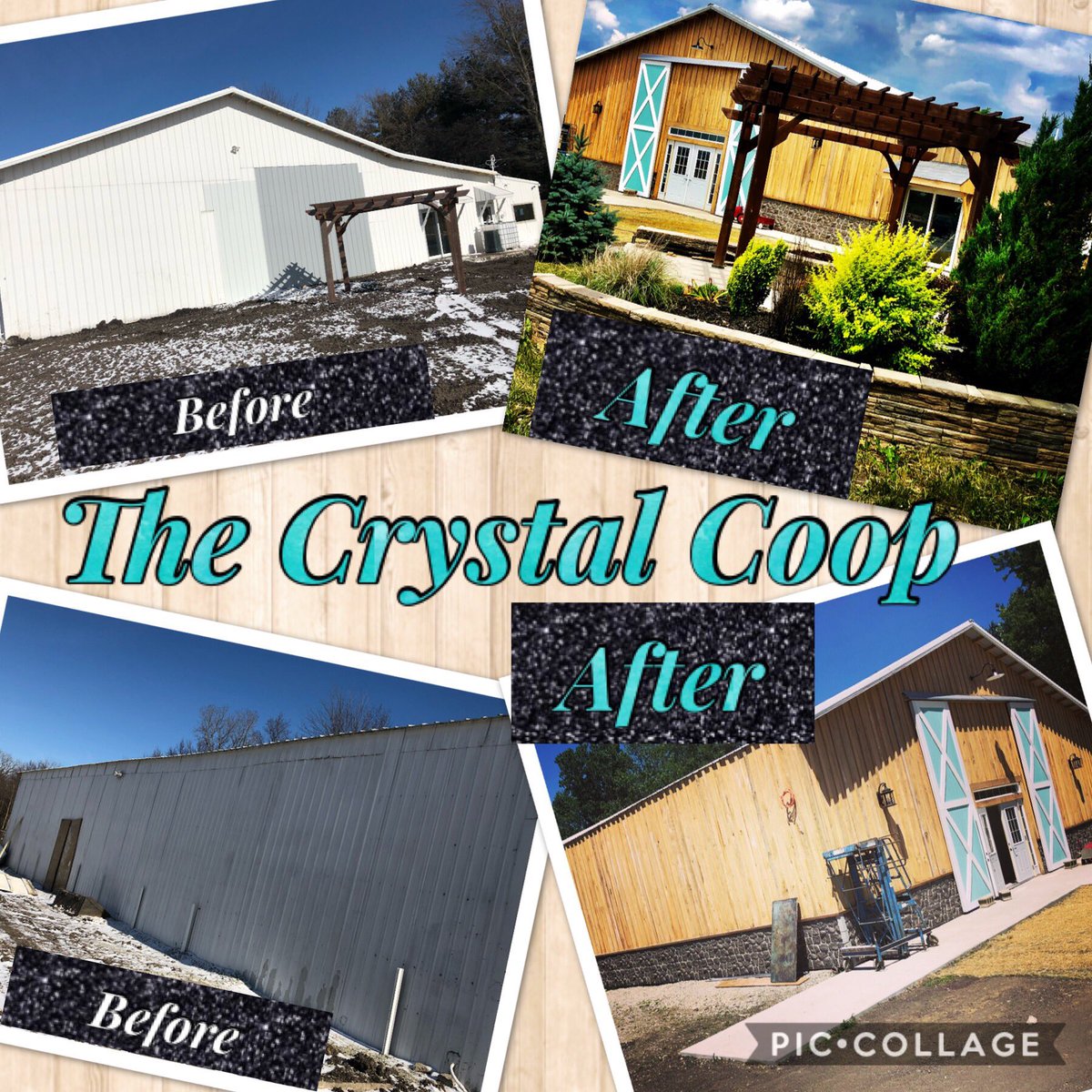 thecrystalcoop's tweet photo. The Crystal Coop hopes that everyone is having a great wknd and staying cool. As things continue forward @thecrystalcoop we wanted to share a before and after photo.The before photos were taken mid Feb&amp; the after mid May! Reserve your event today visit https://t.co/4ZEbmqFiPh https://t.co/bpPWzTT856