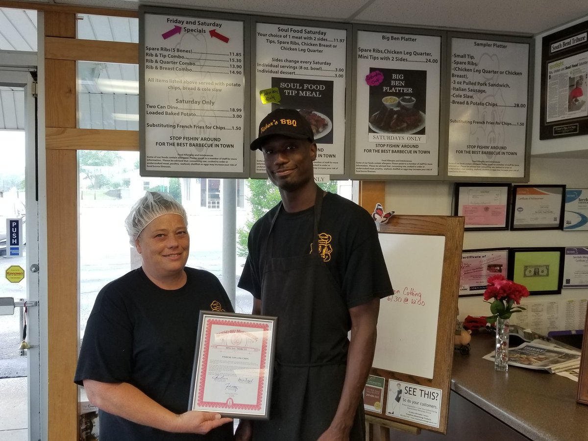 JohnMProos's tweet photo. Congratulations to Fisher's Tips & Chips on their #RibbonCutting today in Niles. They have some tasty #BBQ! #SWMIComeback https://t.co/3G6cVQLfSx