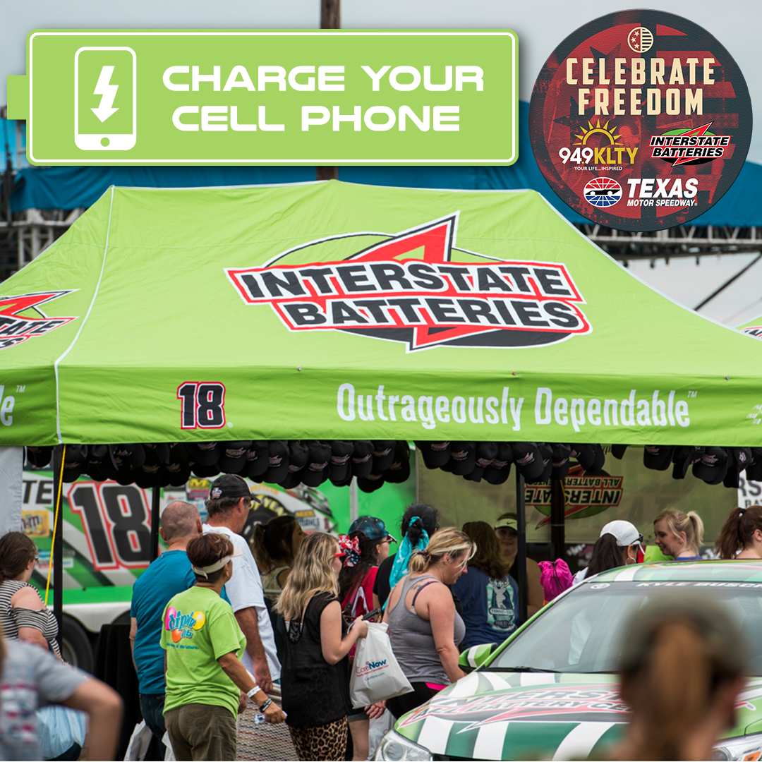 949KLTY's tweet photo. Come charge your cell phone at the @interstatebatts Tent between the Children’s Village and Super Village! 📱🔋 #CelebrateFreedom #CF28 #OutrageouslyDependable #TeamKLTY #YourLifeInspired https://t.co/EBacrCwCPf
