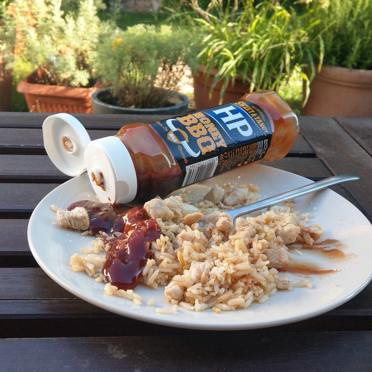 Ich schone meinen Körper und lebe bewusst. Pute ungewürzt in Reis ungewürzt, darüber nur ein Hauch Parmesan.