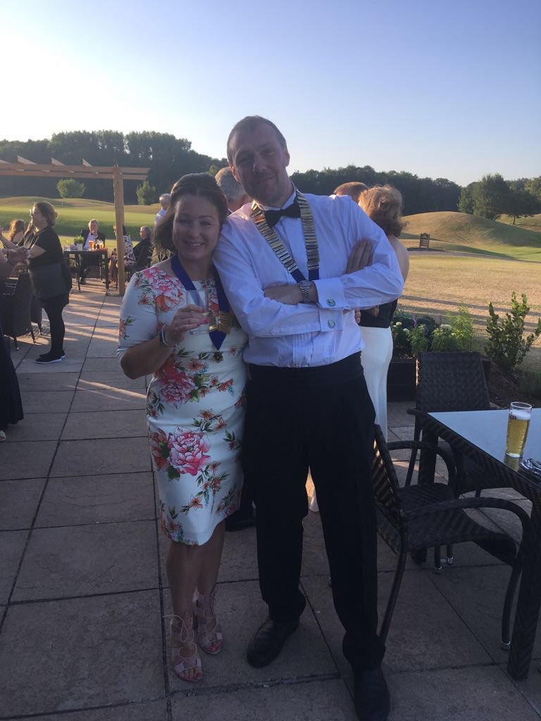 Current <a href="/KenilworthLC/">K'worth LadiesCircle</a> and <a href="/KenilworthRT/">KenilworthRoundTable</a> Chairs Tracy and Rob at the summer ball last night.  Excellent venue and food from The Warwickshire and outstanding music from the <a href="/theupsidersband/">The Upsiders</a>