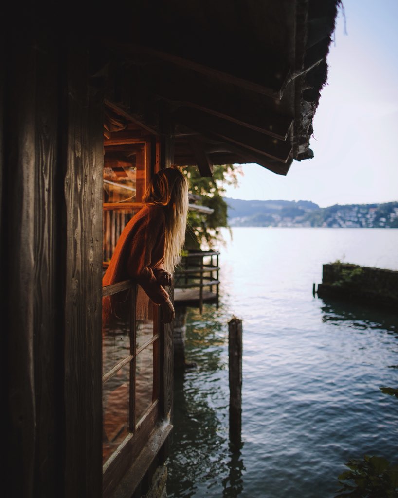 alexstrohl's tweet photo. What’s it’s like to live on a boathouse on Lake Lucerne. https://t.co/b4UKefl9c4