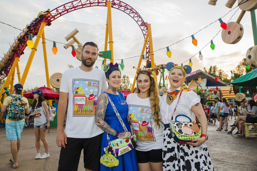 DisneyParks's tweet photo. PHOTOS: When #ToyStoryLand opened at Disney’s Hollywood Studios earlier today, excited guests were ready &amp; waiting to be among the first to “play big” in Andy’s backyard: https://t.co/hkwOUs2NZn https://t.co/FdPSu1kSof