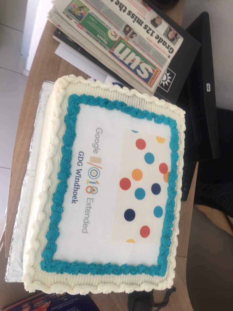 Cake Cake Cake CAKE!!! #GoogleIO Extended Windhoek 👩🏾‍💻👨🏾‍💻@IamNaambo @naatwilwe @aniediudo @Stancia_Shipepe @DezKahuva @JustShingapi @gdgwindhoek @AniciaP @google @gdg @lamechthinkbig #googleio #extended #googleio2018