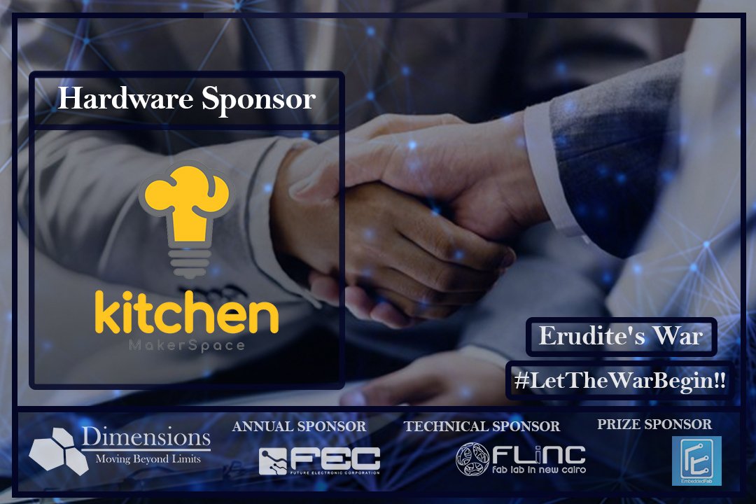 Dimensions_eg's tweet photo. We would like to announce that Kitchen MakerSpace is our Hardware sponsor  😃

Kitchen MakerSpace will provide to all participants in Erudite's War:
https://t.co/6OwJc2ruH5

#LetTheWarBegin 🔥🔥
#Dimensions9 https://t.co/neEOCtKCOC