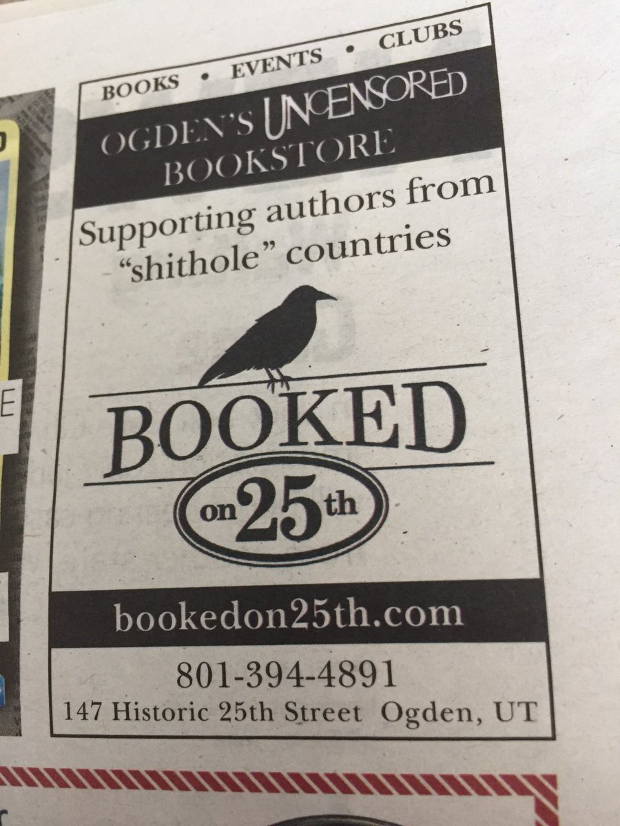 CrazyCatsCari's tweet photo. Support independent bookstores! ππππππ #amreading Thanks to the #SaltLakeCityWeekly newspaper, which is still FREE for this great advert ππππππ https://t.co/9IAaZVexZt