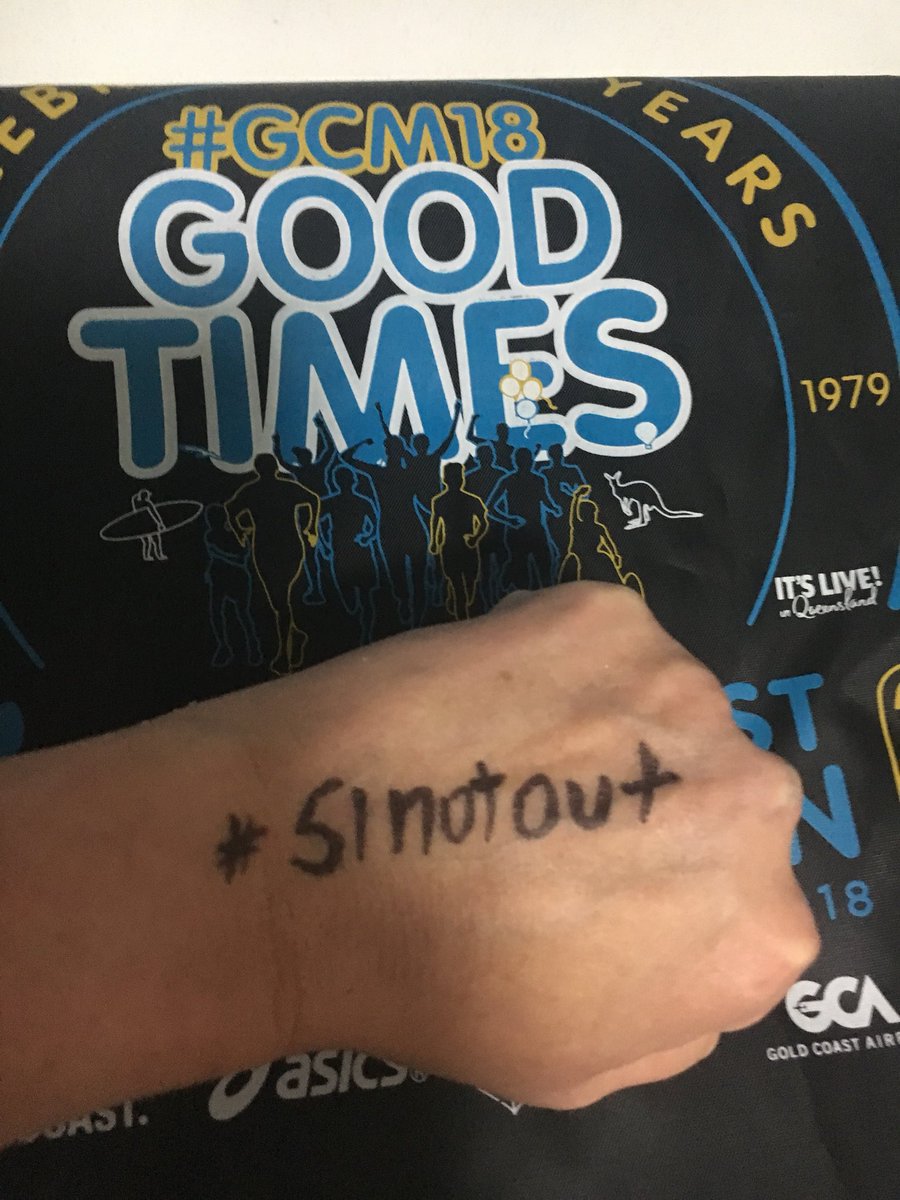 Kate Crilly (@katecrilly) on Twitter photo Writing my motivation on my hand as I prepare to run my first marathon today. Here’s one for all the over fifty’s who’ve still got it! Thanks for the tip <a href="/deek207/">Rob de Castella</a> #gcm18 #51notout Writing my motivation on my hand as I prepare to run my first marathon today. Here’s one for all the over fifty’s who’ve still got it! Thanks for the tip <a href="/deek207/">Rob de Castella</a> #gcm18 #51notout