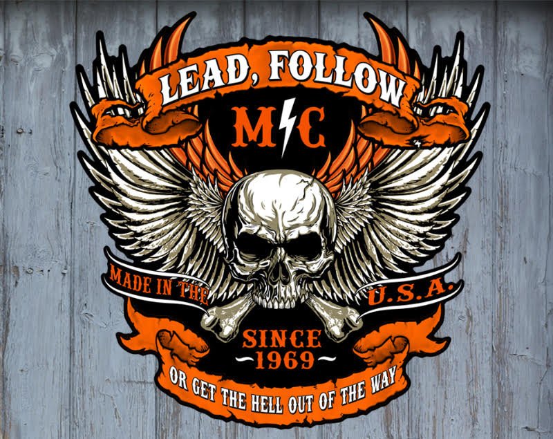 Excited to share the latest addition to my #etsy shop: LEAD FOLLOW MC Metal Sign 12x12 etsy.me/2MBvRnz #vintage #collectibles #motorcyclesign #walldecor #harleydavidson #mancave #garagesign #skullsign #lasercutsign