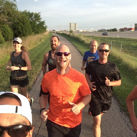 CoachPorter77's tweet photo. Some of H1 beating the heat over 6 miles today. The last three were faster than the first three 😵. These hero's got it done though! #attackgoals @runpfm Half @FleetFeetWichta #PFM18 #PFMJoes https://t.co/YRLefyH8Xq