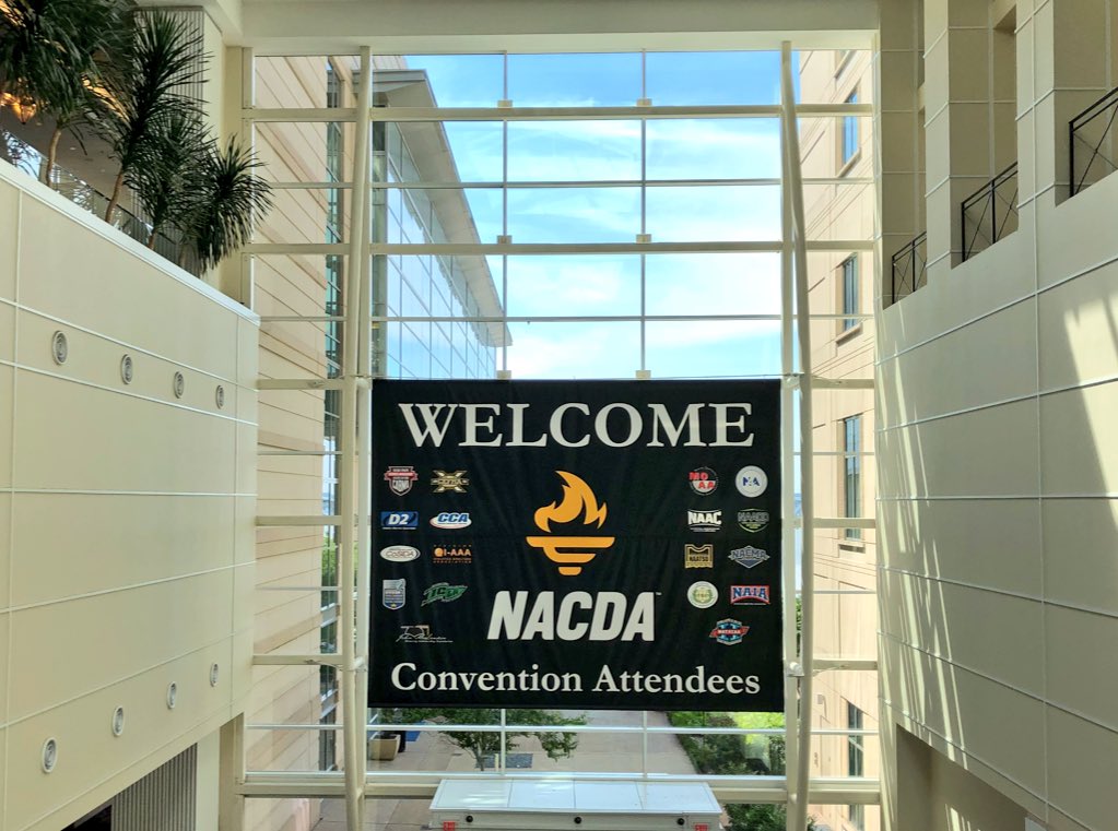 _PaulKirk's tweet photo. Thanks to @CoSIDAnews leadership and members for such a productive and inspiring week at #CoSIDA2018. Grateful for hard work by many that produced a great convention. (I know, sign says welcome, but there wasn’t one that said goodbye). https://t.co/33qRhH2oqO