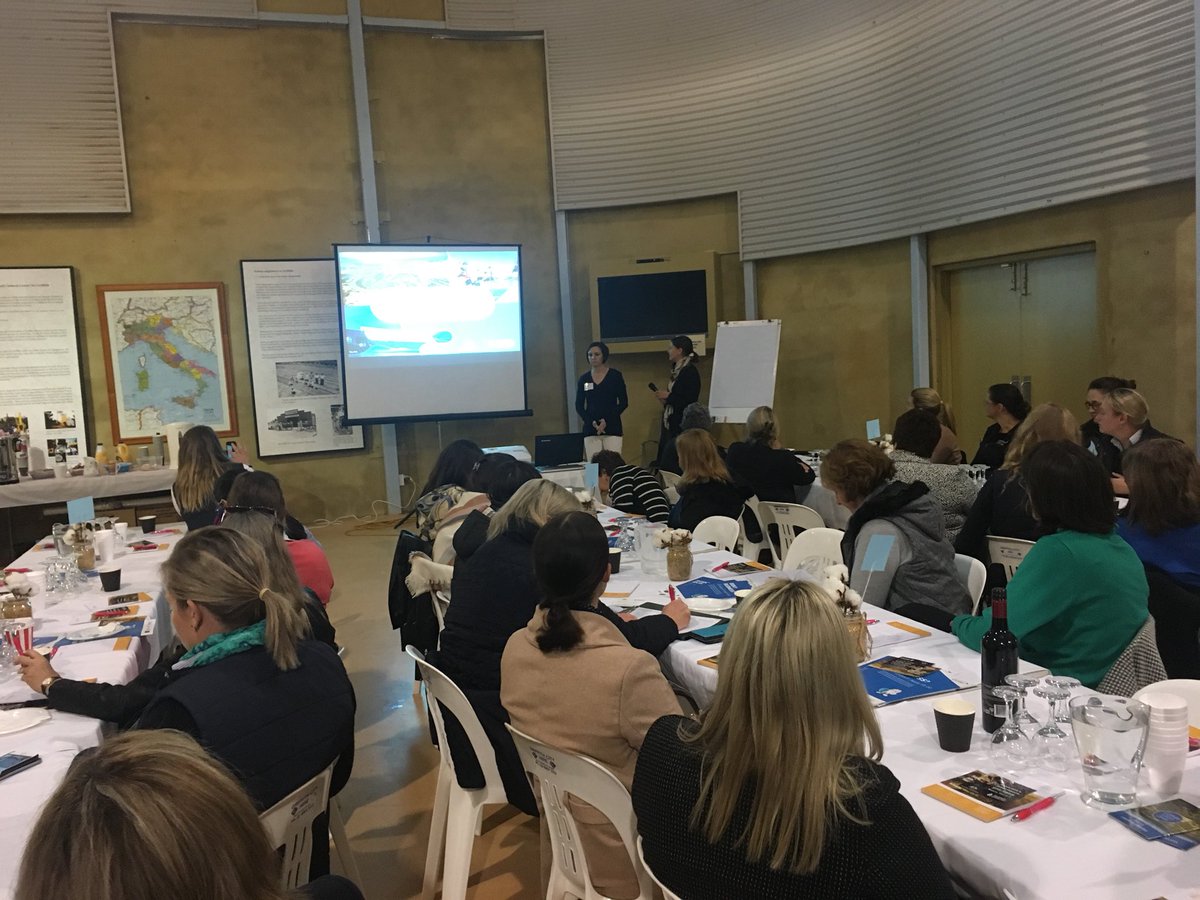 Group of enthusiastic women talking about irrigated agriculture in the Riverina in Griffith today - hosted by Wincott and Women in Rice  <a href="/ricegrowers/">RGA</a>  <a href="/CottonAustralia/">Cotton Australia</a> #foodandfibre