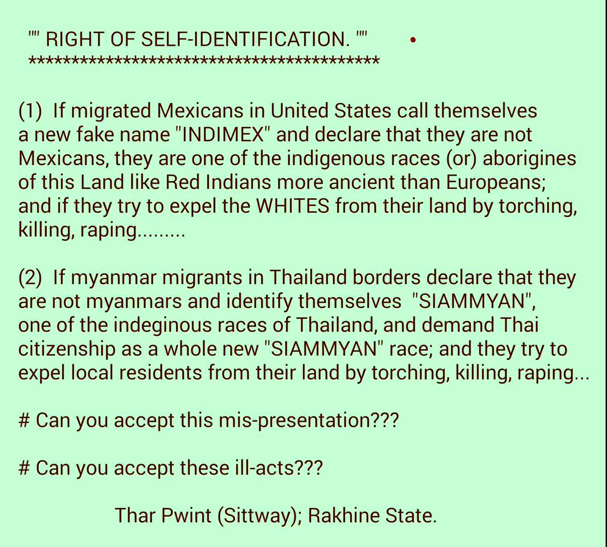 TharPwint's tweet photo. # If these migrants identify themselves that they are INDIMAXs.
# Will US accept this so-called self-identification??? https://t.co/DW9QPCXUQ6