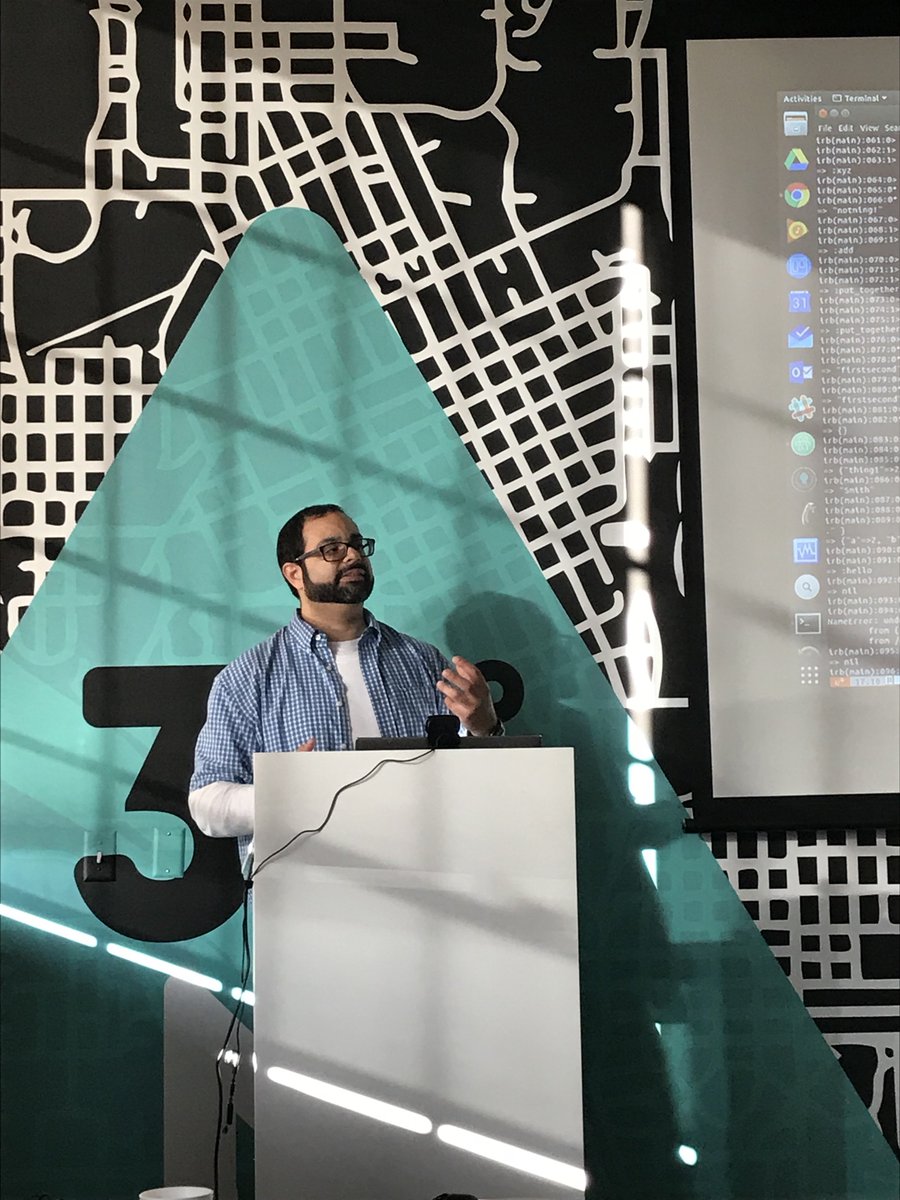 tulsarb's tweet image. Tonight @nestor_custodio is giving us an introduction to the Ruby language and some Rails. 🎉