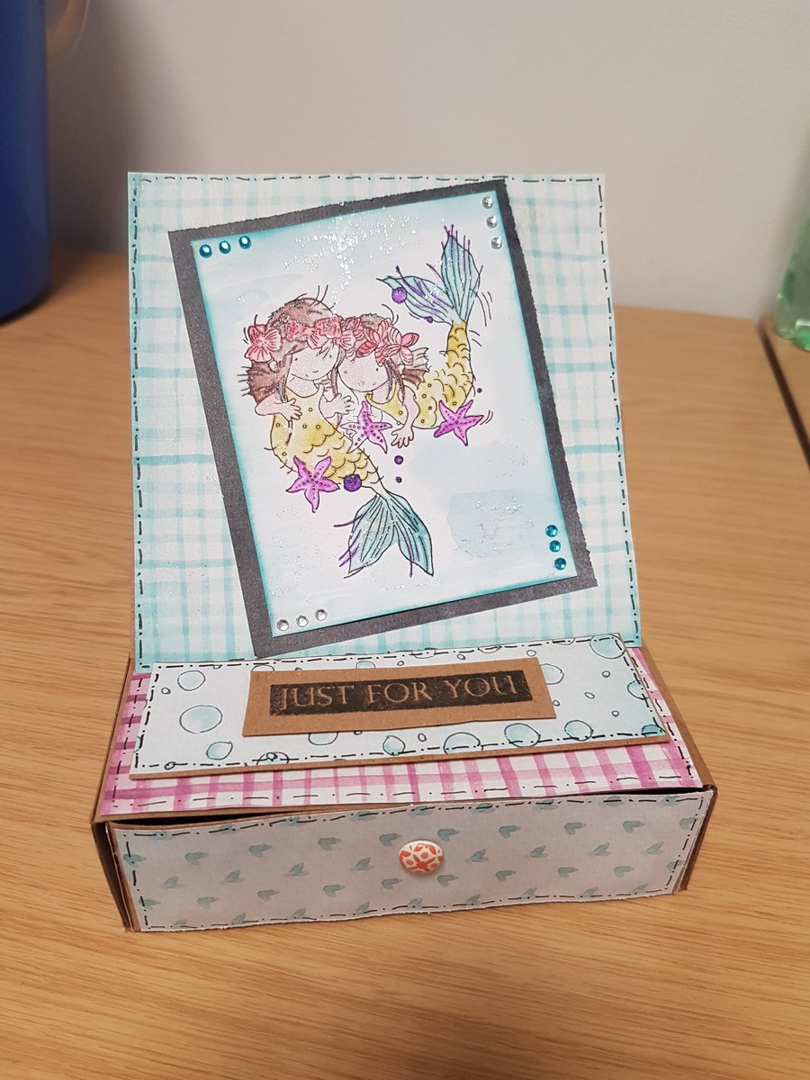 Mermaid box card made tonight #crafting #cardmaking