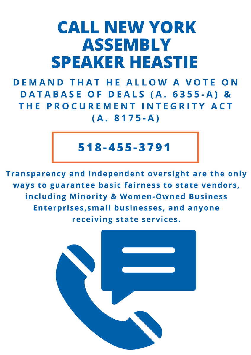 CitizensUnionNY's tweet photo. Transparency cannot wait, it is time to pass the #DatabaseofDeals and the #ProcurementIntegrityAct https://t.co/LNLfxhrJ3D https://t.co/JgsN5Sg7FO
