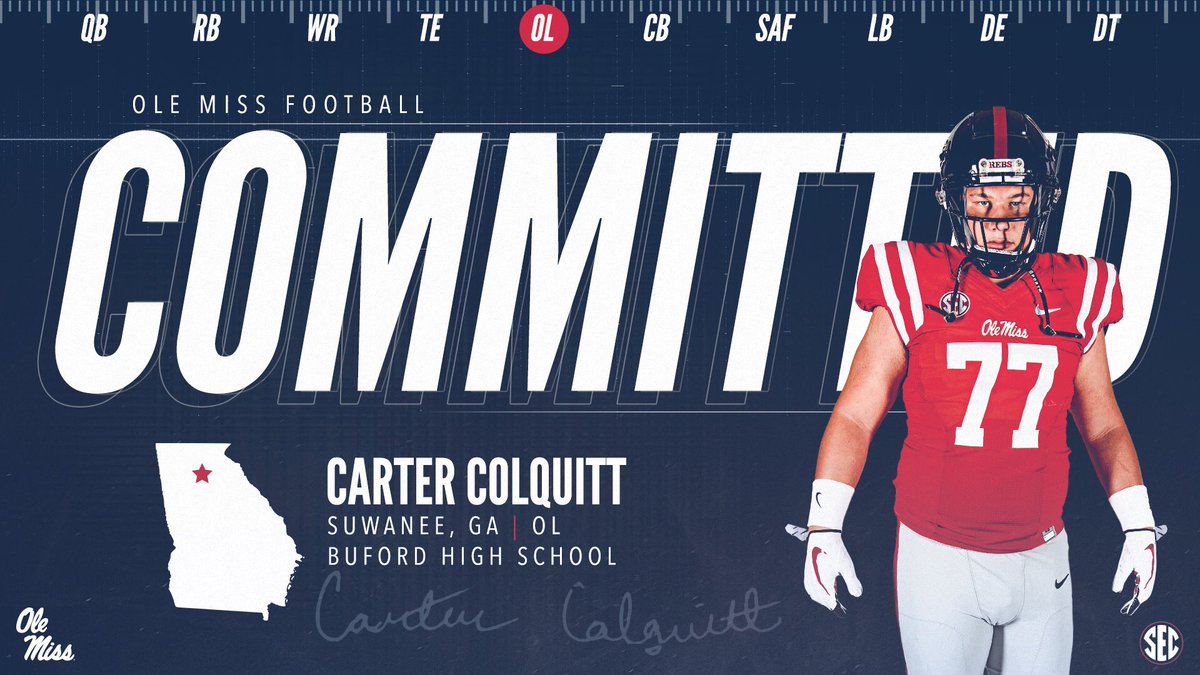 ColquittCarter's tweet photo. It’s an honor to wear the letters SEC. 

Hotty Toddy, Gosh Almighty. 

Home. https://t.co/XZqFfLfgyv