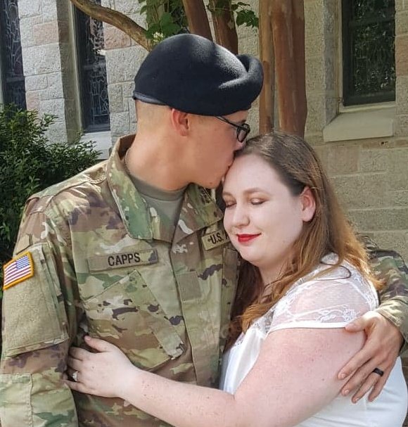 MorganCapps14's tweet photo. This last week has been wonderful! I got to see my soldier for family day on Wednesday and saw him graduate BCT on Thursday! Also, Thursday we started our Happily Ever After and got married! I cant wait to see where this journey takes us! I love you Lucas! https://t.co/YKdoZXBT9d