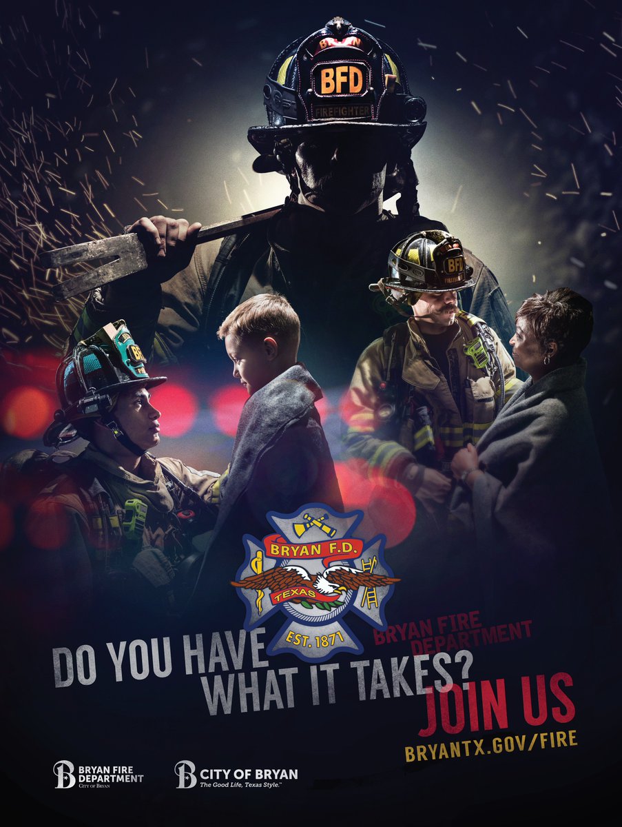 Do you have what it takes? The City of Bryan Fire Department is currently accepting applications for Firefighter/EMT. Preference given to those with Paramedic certification. Apply before Wednesday, July 11, 2018. More info at bryantxjobs.com #BryanTX #BetterInBryan