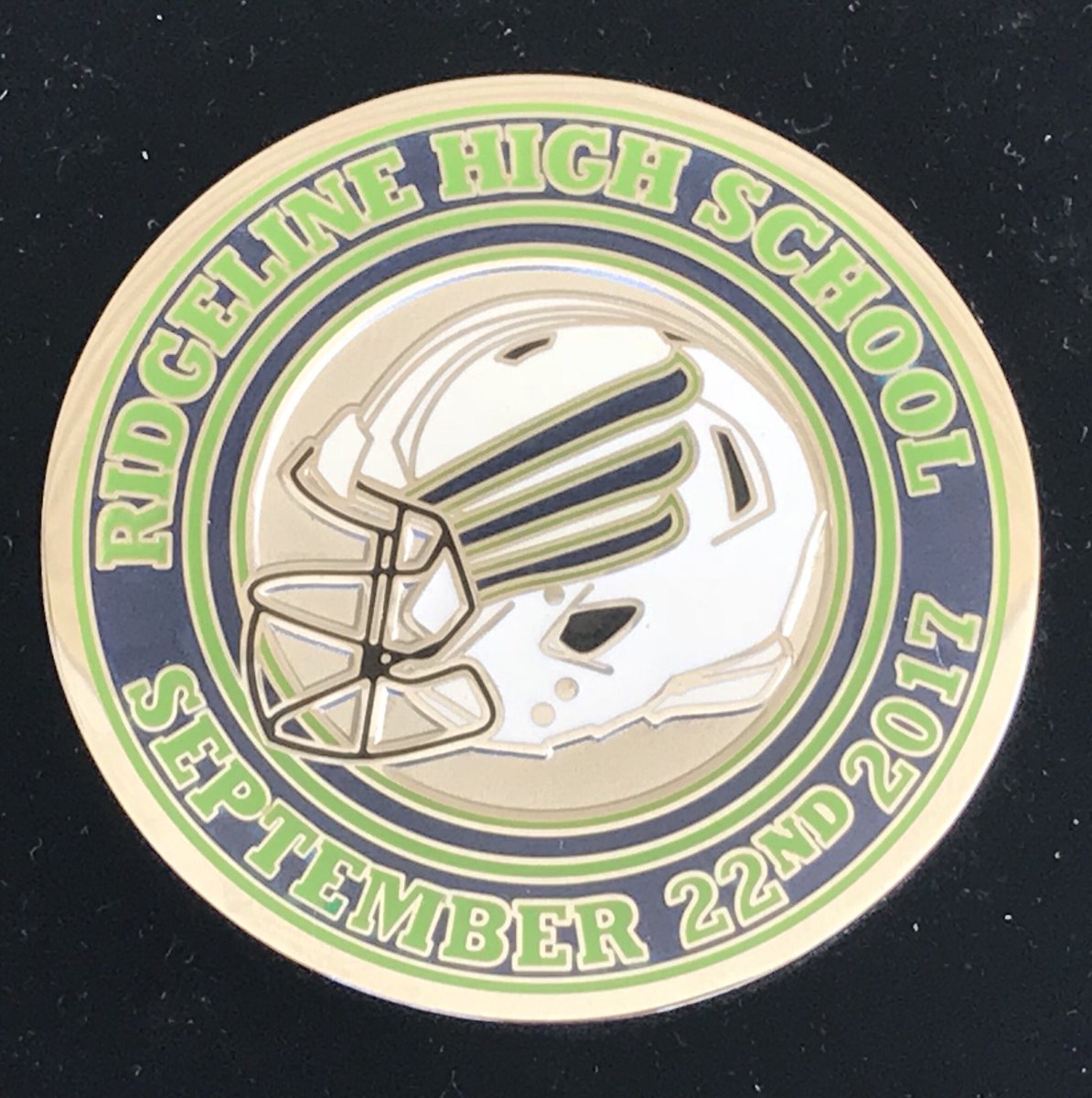 PointEmblems's tweet photo. Check out a few of the local football coins we did this last season. Used for the coin flip, player of the game awards and a small coaches gift for the opposing coach. @weberathletics @LaytonHigh @SkyViewHigh @ridgelinehigh https://t.co/rk7YOeBbiM