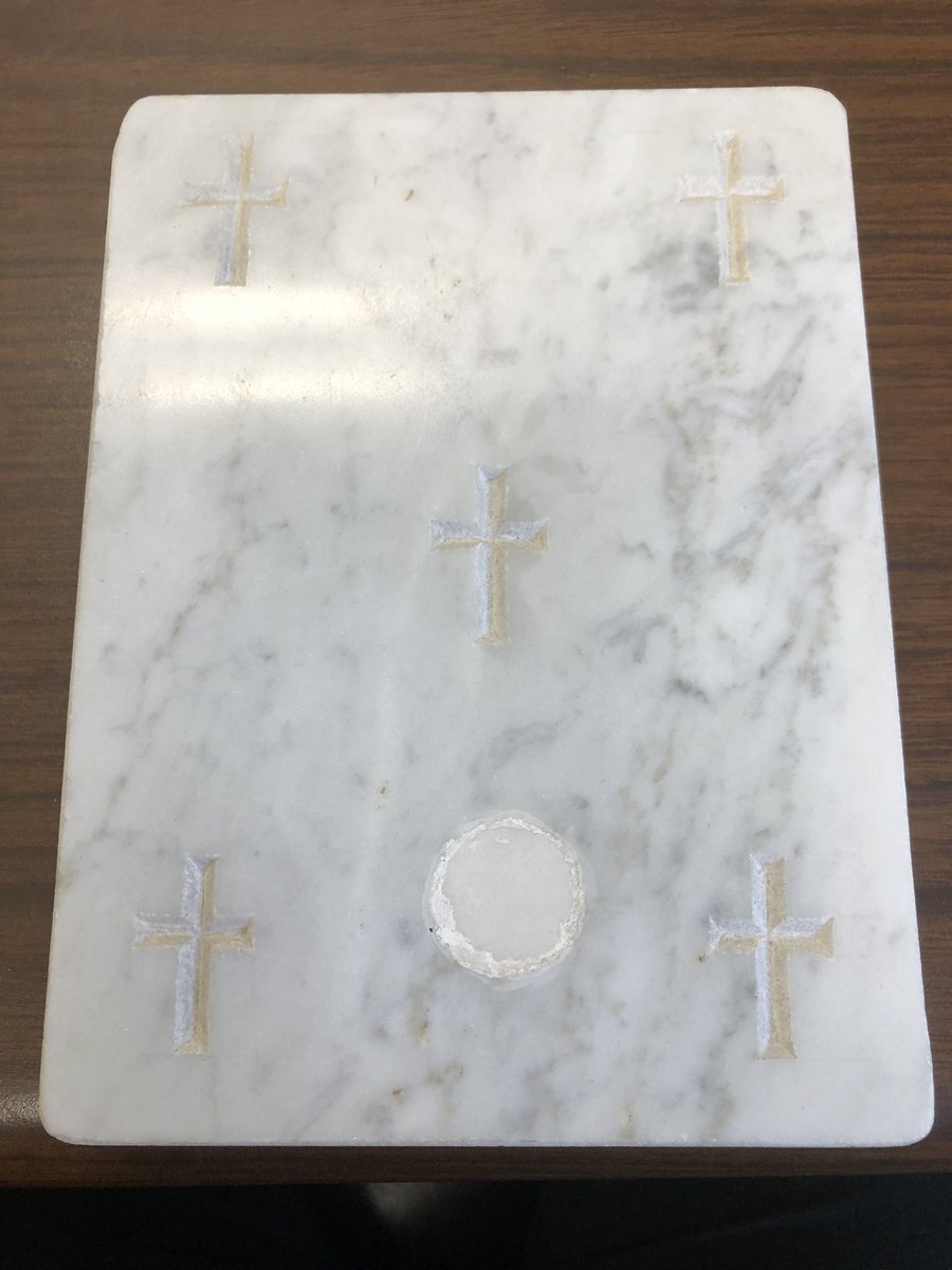 LeftFooting's tweet photo. So I have this altar stone and the wee problem I have is I can’t really find too much info on the saints who’s relics this stone holds. Maybe #CatholicTwitter can help? https://t.co/wYwpi84A38