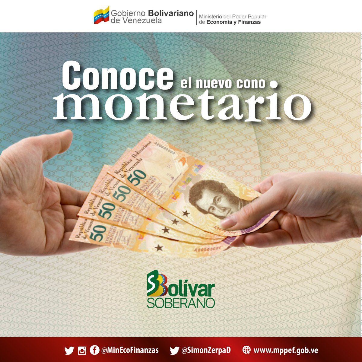 #19Jun | El nuevo cono monetario empleado a partir de la reconversión monetaria, así como todo aquello que se exprese en Bolívares se reflejará con las letras Bs.S. que significan Bolívar Soberano