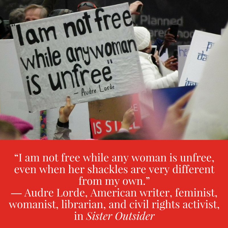BreakthroughPL's tweet photo. #MotivationMonday quote: βI am not free while any woman is unfree, even when her shackles are very different from my own.β β Audre Lorde, in Sister Outsider
#breakthroughproject #socialjustice #audrelorde #sisteroutsider #feminism #activism https://t.co/kNbfYof99j