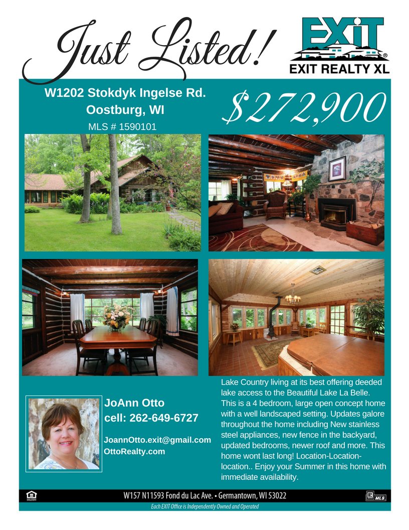 Jerry_Grosenick's tweet image. EXIT Realty XL and JoAnn Otto JUST LISTED this Oostberg, WI home! With deeded lake access and beautiful landscape, this sure will make your dreams come true. Act fast on this one, contact JoAnn 262-649-6727
#ExitRealtyXL #NewListing #LakeAccess

Check out: buff.ly/2l7Doi5