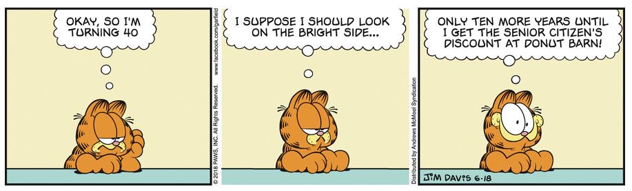 Gocomics On Twitter Garfield Reflects On Turning The Big 40