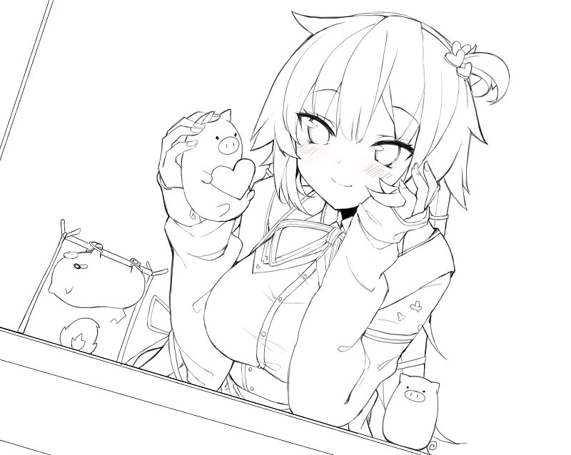 色々描いて、こうなって、こうして、最終的にああなってます。あとおまけです🍣🐷✨
#はあとart 