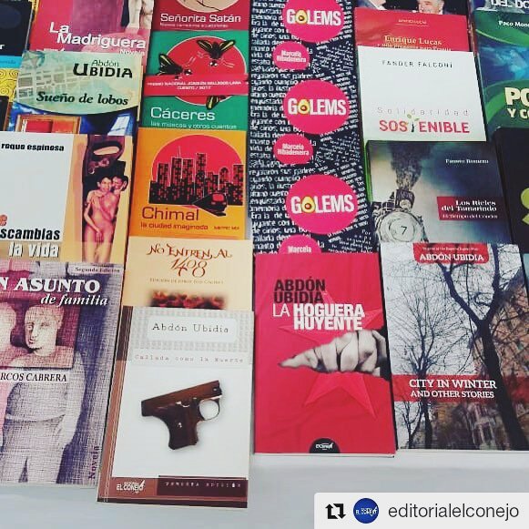LaLineaNegra's tweet photo. Hoy arrancó la feria del libro de la PUCE. Si se dan una vuelta por ahí, no se vayan sin comprar #Golems, el nuevo libro de cuentos de Marcela Ribadeneira. Lo encuentran en el stand de editorial El Conejo. https://t.co/5ylGUuYSSE