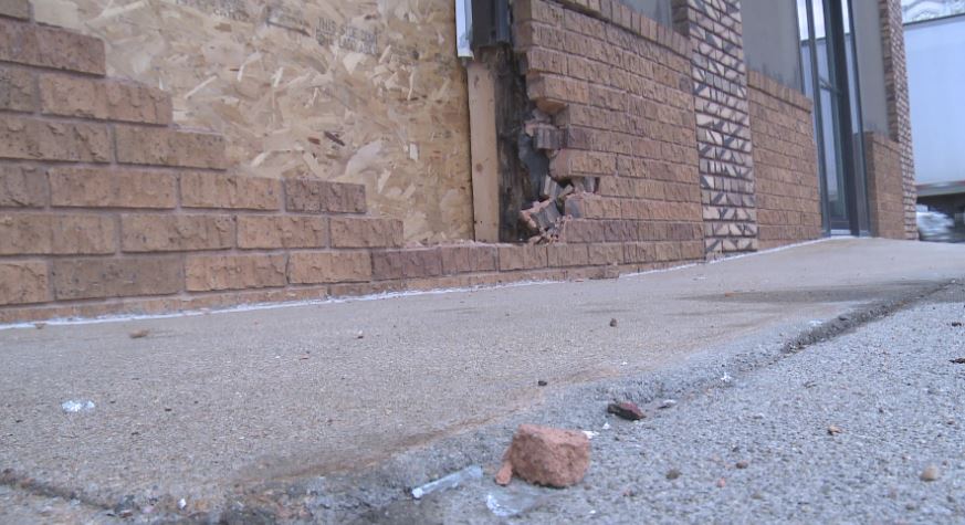 KSNBLocal4's tweet photo. A local woman crashed into the @HastingsTribune building over the weekend. Here's the full story: 

https://t.co/WT9gk92cJP https://t.co/TNeGckL2S8