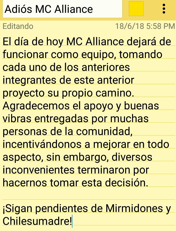¡Hasta Siempre, MC Alliance!