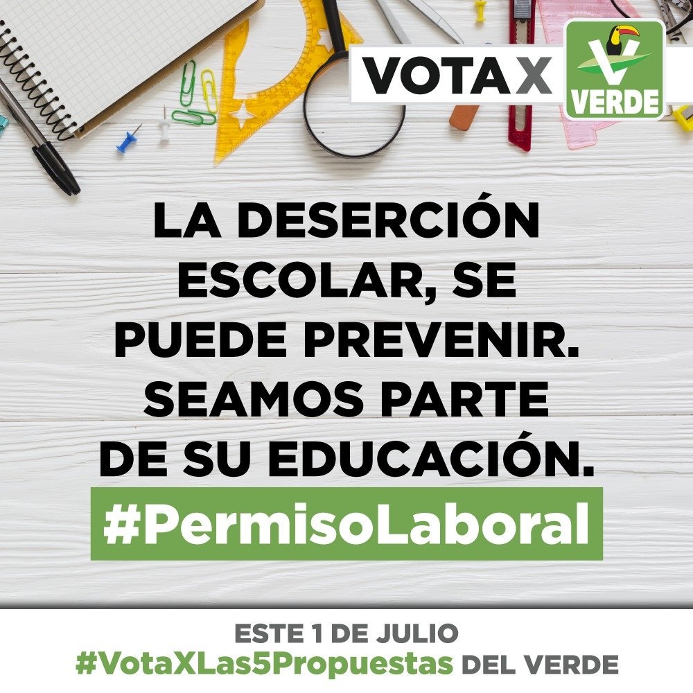 En el <a href="/partidoverdemex/">Partido Verde</a> estamos comprometidos con la educación de tus hijos y vamos por #PermisoLaboral para que puedas estar muy pendiente de sus actividades y desempeño escolar.