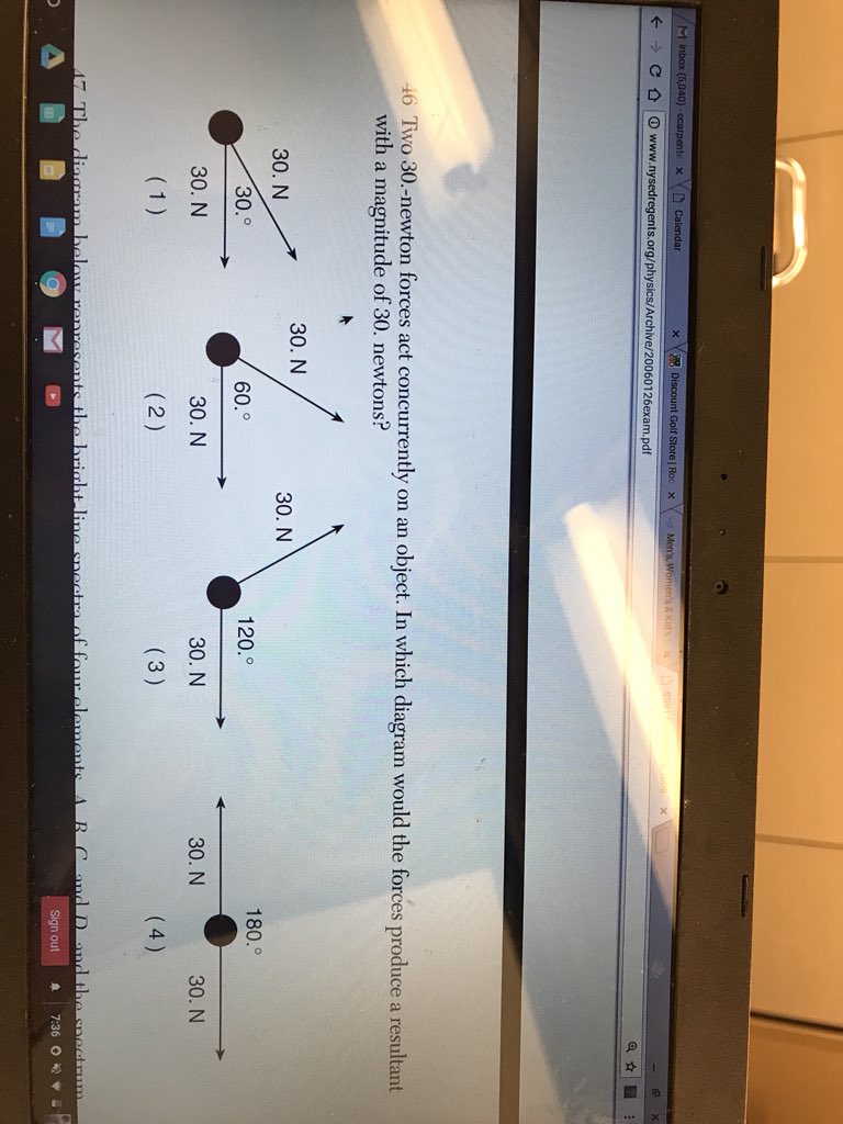 ECarpenter17's tweet photo. Has to be three. 2 is tempting but when you put them tip@to tail the resultant cannot be 30! https://t.co/xnaDjKG3VO