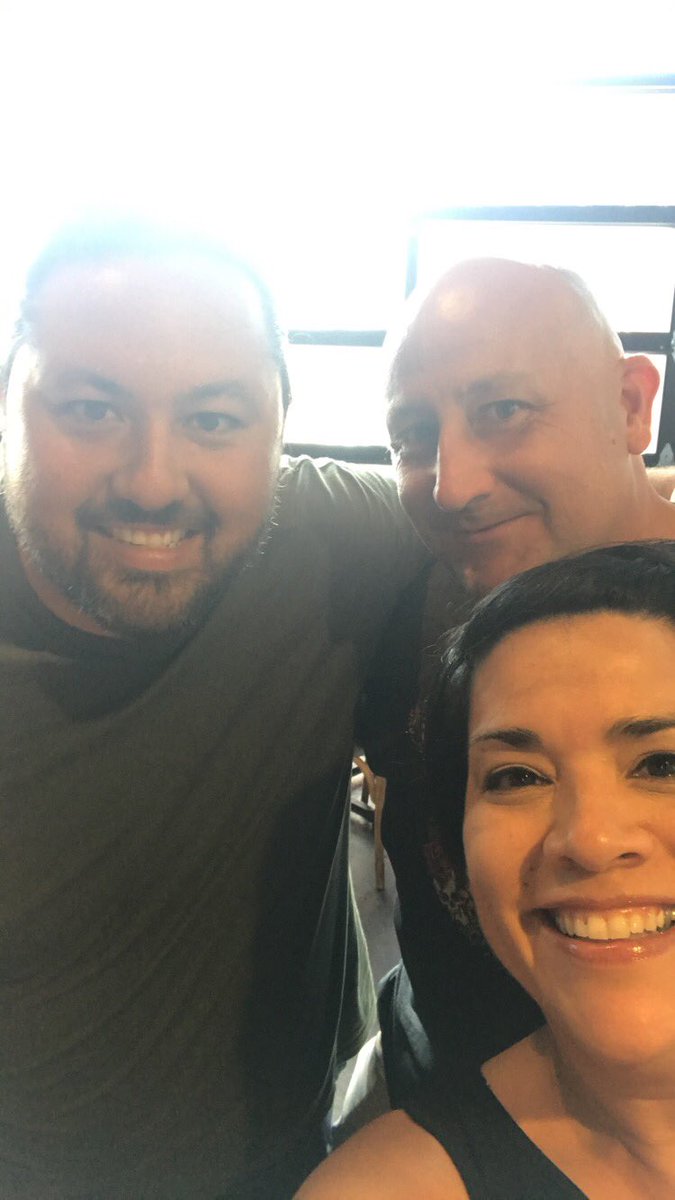 heathpaulsen's tweet photo. 2.5 hour drive totally worth it! Caught @Pooshdaddy at the taco joint before the show! @ginamarina68 #grinderskc https://t.co/TVyges4PS5
