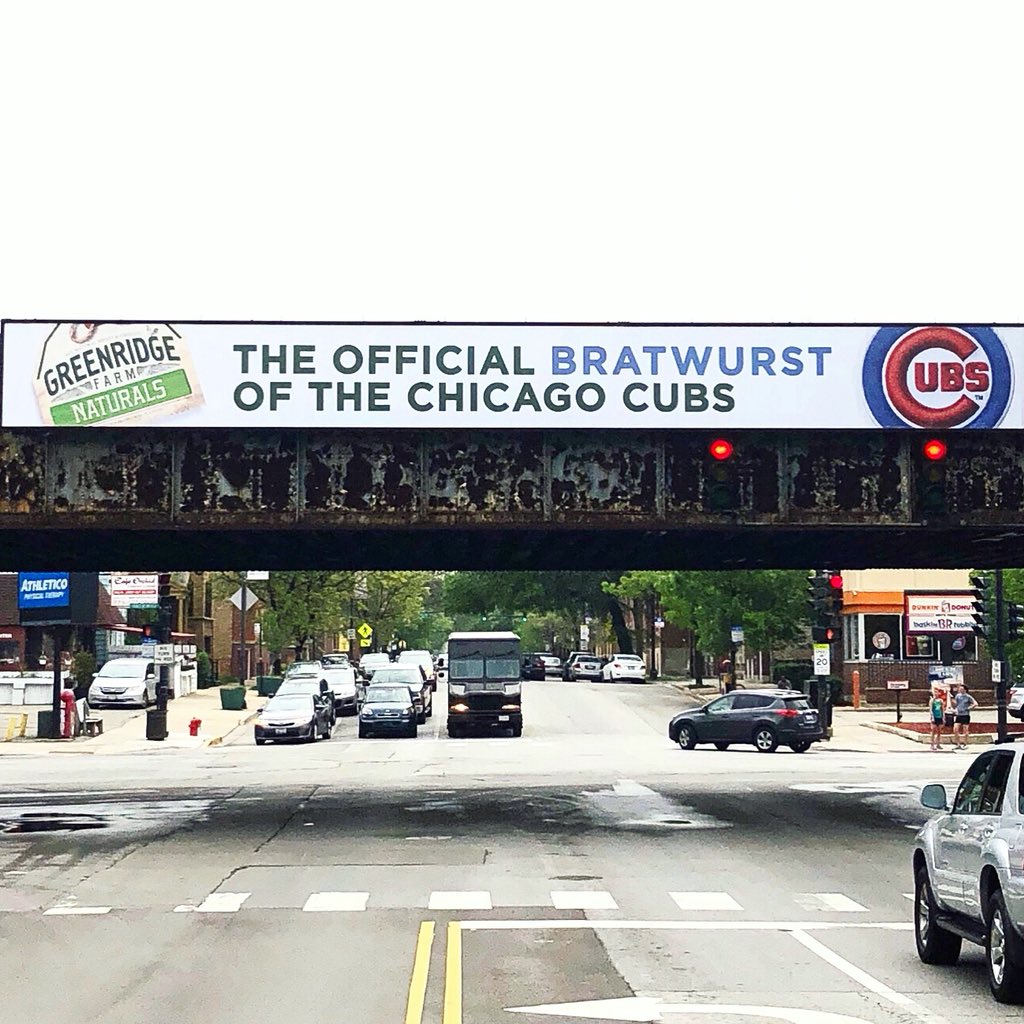GreenridgeFarm's tweet photo. 🐻Doesn’t get more local than this! Grab the Official Bratwurst of the Chicago Cubs at Wrigley Field tonight! Tweet us your pics and let us know how much you love our all-natural brats! #GreenridgeFarm #EverybodyIn #Wrigley #Chicago #Cubs https://t.co/3EtKP1TNlv
