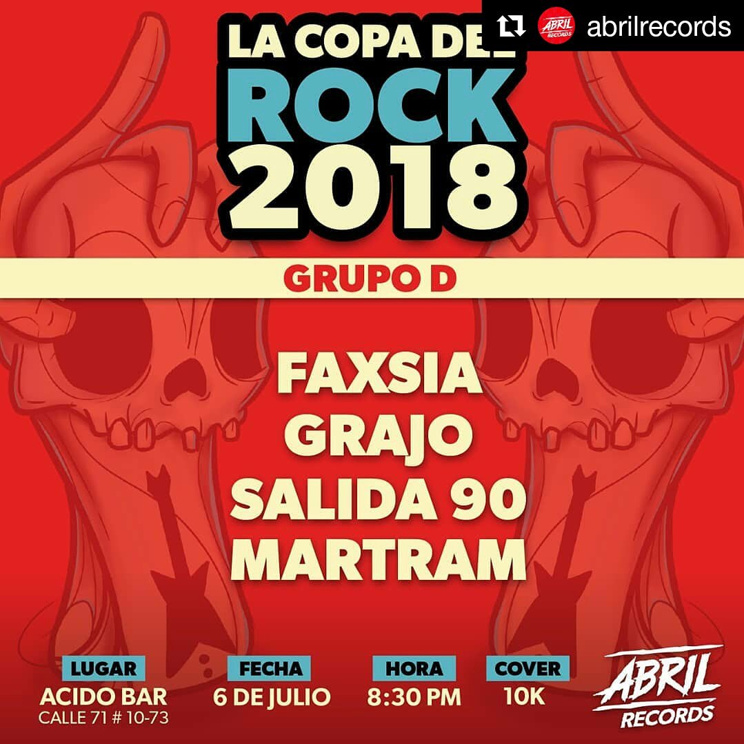 El 6 de Julio #Salida90 en vivo en #LaCopaDelRock2018