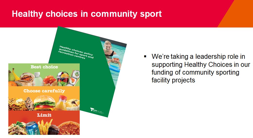 Gr8 2 see Sport and Rec Victoria championing healthy eating @sportandrecvic @VicGovDHHS #VFF2018  #PreventionVic
