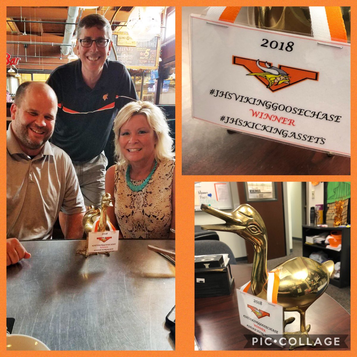 mrs_pierce1's tweet photo. Congrats to the CTE department members who won the 2018 Jackson High Viking Goose Chase!! #jhsrocks #passthegoose #jhsvikinggoosechase #untilnexttime https://t.co/smfsRx7SbT