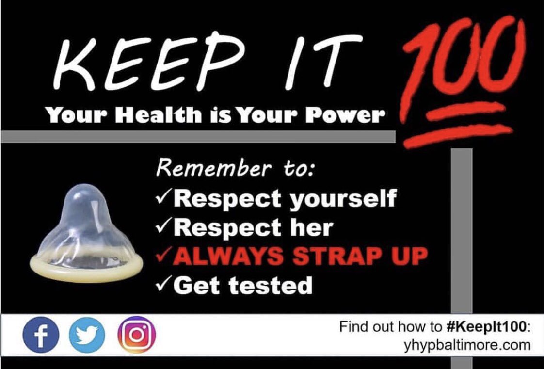 yhypbaltimore's tweet photo. Relationship or hook-up? Either way, show her your respect. Own your choices. Use a condom. YOUR HEALTH IS YOUR POWER. Go to https://t.co/vkpoYl57rE #KeepIt100 #YHYPBaltimore #Playitsafe
#gettested #strapup #condoms https://t.co/wIZcIwOqtf