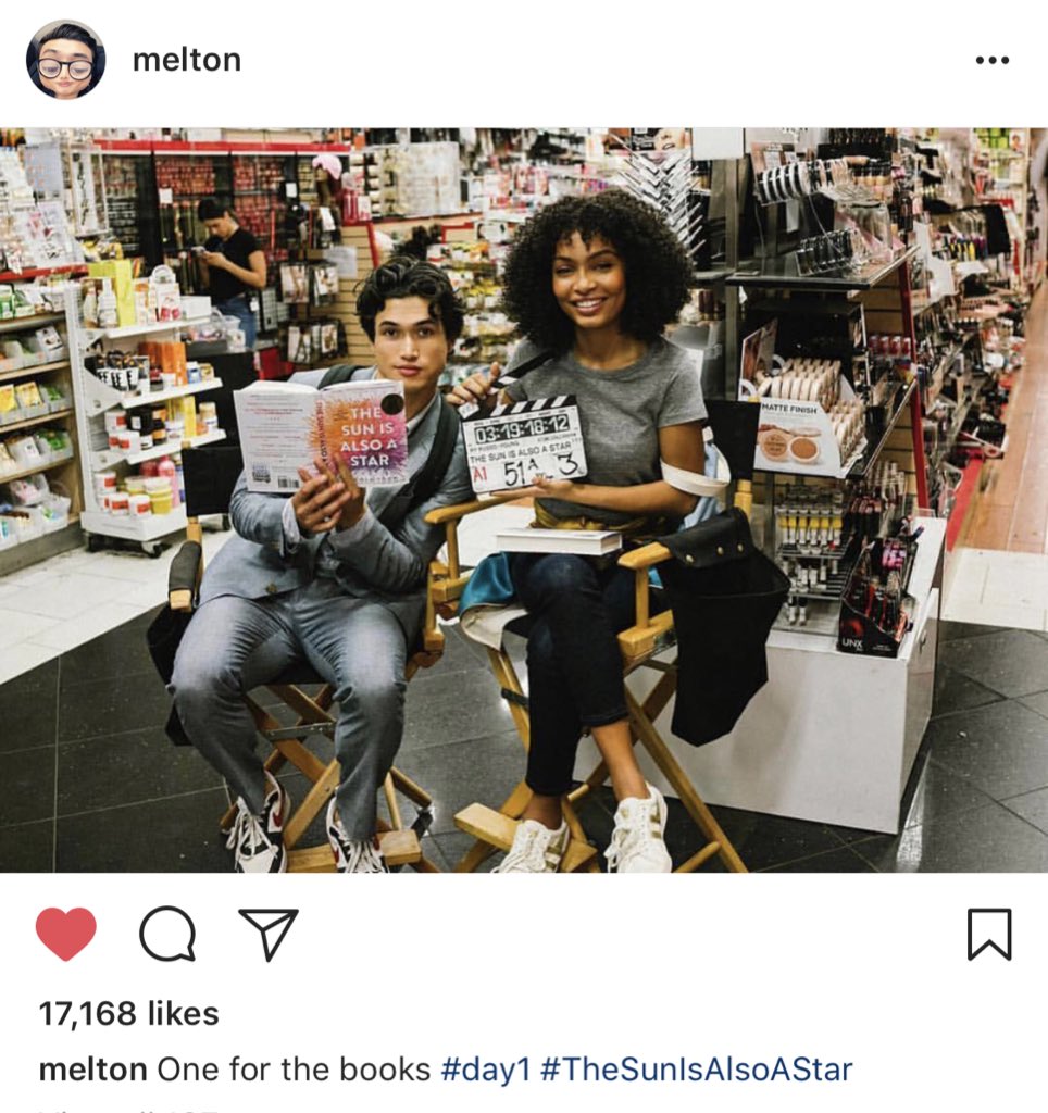nicolayoonph's tweet photo. Good morning to @NicolaYoon, @YaraShahidi, and @_MELTON_ only! Bringing you BTS photos of #TheSunIsAlsoAStarMovie ☀️⭐️💕 https://t.co/jBXJXXQVMp