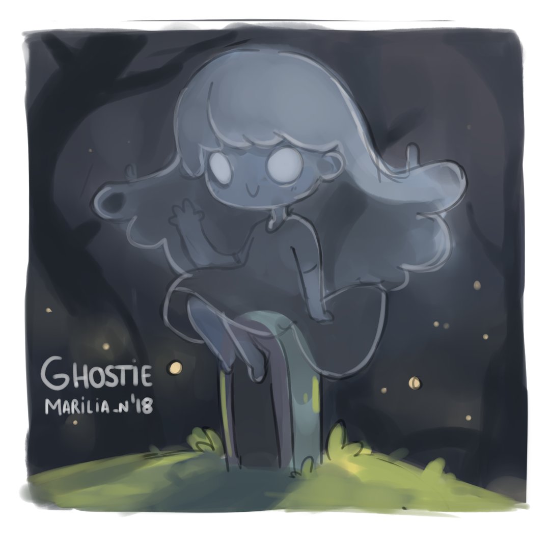 Marilia Nascimento Cute Ghost Girl It Was A Fun Study Cute Digitalpainting Vacaroxa