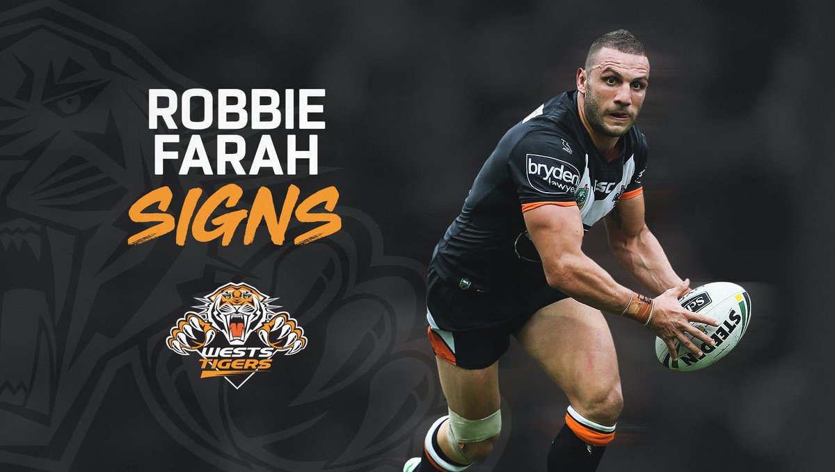 WestsTigers's tweet photo. OFFICIAL โ Wests Tigers have today confirmed that Life Member Robbie Farah will be returning to the club for the remainder of the 2018 season!
๐ Details โซ https://t.co/Tk7sAUYvgs https://t.co/fBac9Rejvm