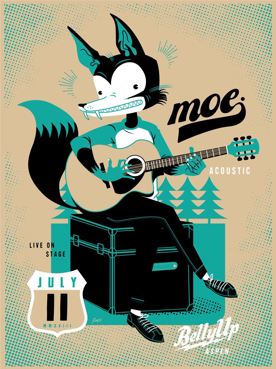 moeperiod's tweet photo. Swing by the merch booth tonight at @BellyUpAspen and grab this foxy print signed and numbered by #Scrojo! 🦊 https://t.co/c5E9Zcr5zZ