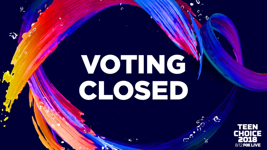 TeenChoiceFOX's tweet photo. Wave One of voting has CLOSED. But it's not over yet — Wave Two of voting begins VERY soon! 😊🌊2️⃣ #TeenChoice https://t.co/J3Jpxz3Ljh