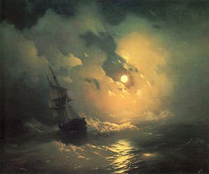 If you like classical paintings of ships and the sea, Aivazovsky is your man. Maybe I'll make this a thread... "Stormy Sea at Night"