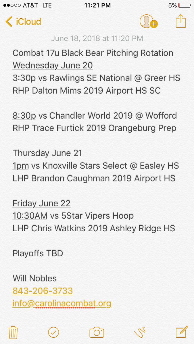 CombatBaseball's tweet image. @ProspectSelect Black Bear Rotation starting Wednesday. #prospectselect #blackbear