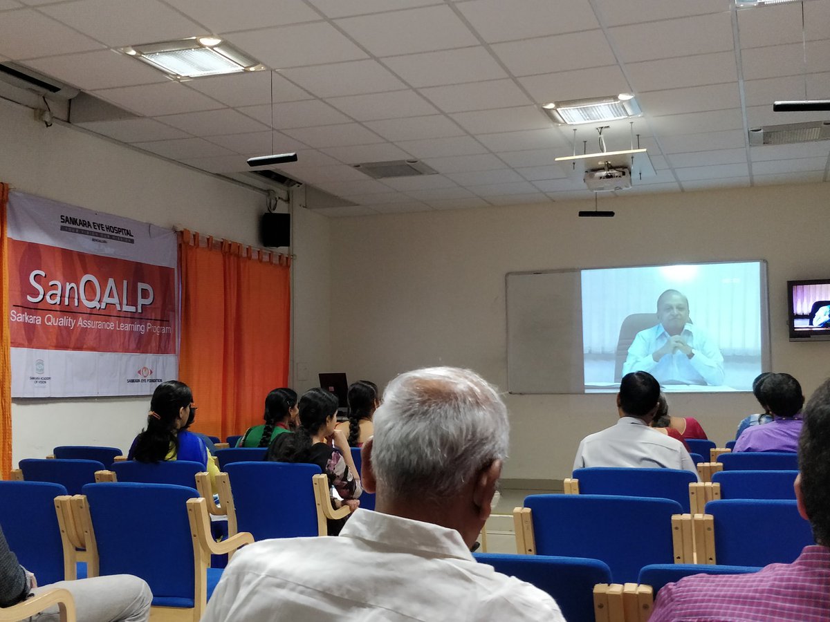 SankaraV2020's tweet photo. Annual conclave of #SanQALP the #Sankara #QualityAssurance Learning Programme gets underway with our Founder Dr Ramani addresses the #QualityChampions to reignite the passion to provide #UnmatchedEyecare @Vision2020Info @spindoc_k @IAPB1 @QualityCouncil https://t.co/ER74W0Igv8