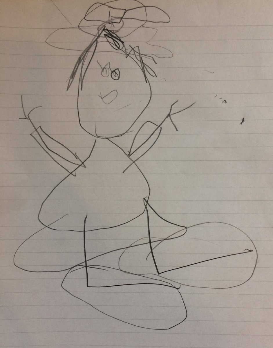 vgracekelly's tweet photo. For those of you in the Twitterverse who donโt know what I look like, please enjoy this sketch by an up and coming 4yr old artist. #ECE #art #play #thinking #learning #PYPplay #communication #drawing https://t.co/zJYw0oIR6E